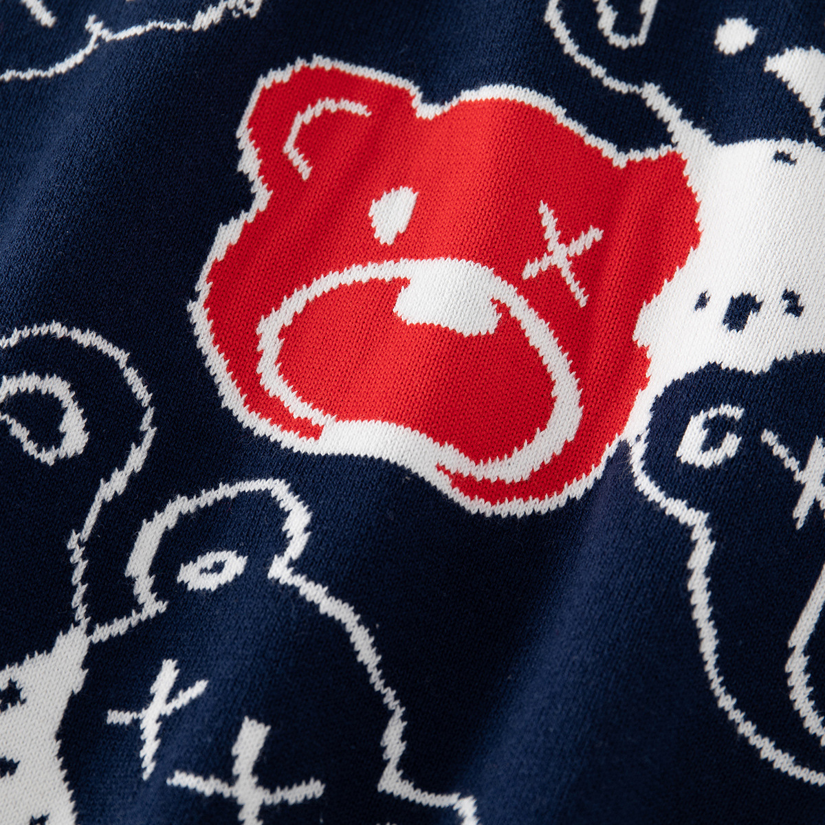 Sudadera con Cuello Redondo y Patrón de Oso de Dibujos Animados, Estilo Casual para Niños — imagen 4