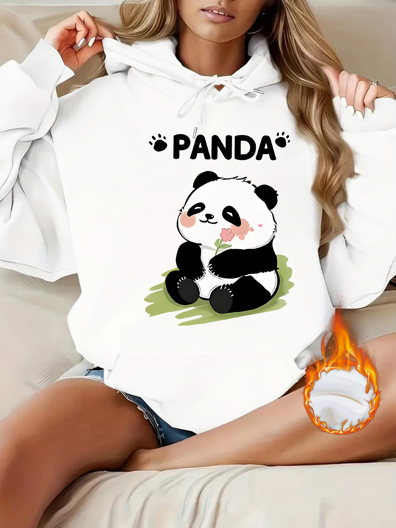 Top hoodie cartoon panda pattern — image 7