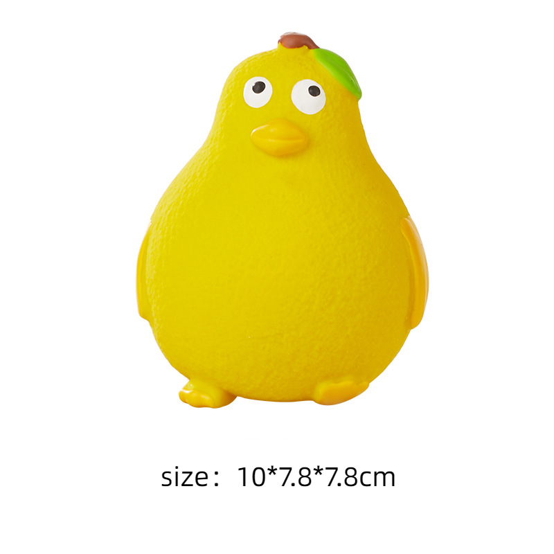 Latex teasing and frustrating frog yellow duck making sounds grinding teeth to relieve boredom — imagen 6