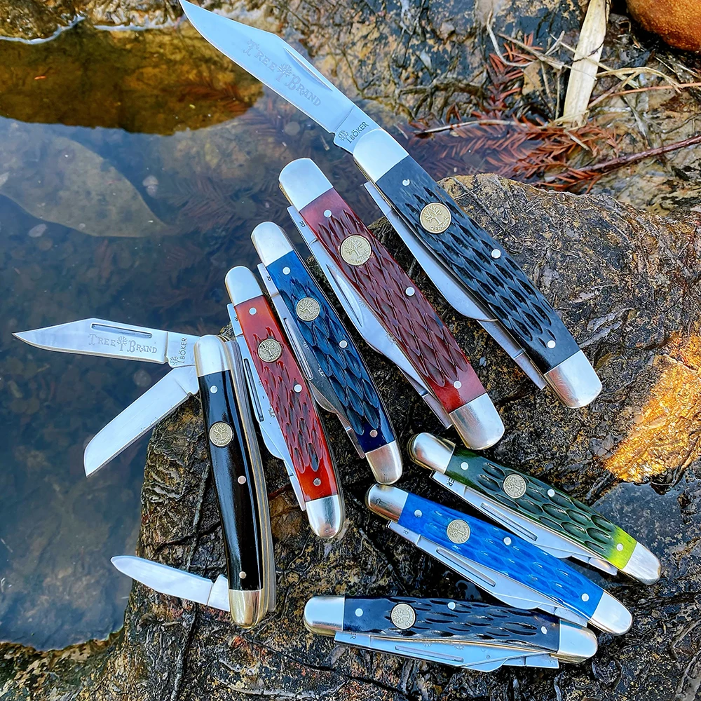 Watchman Knife Trapper Slip Joint Folding Three Blade Pocket Knives Classic Traditional Hunting Fishing Camping — image 1