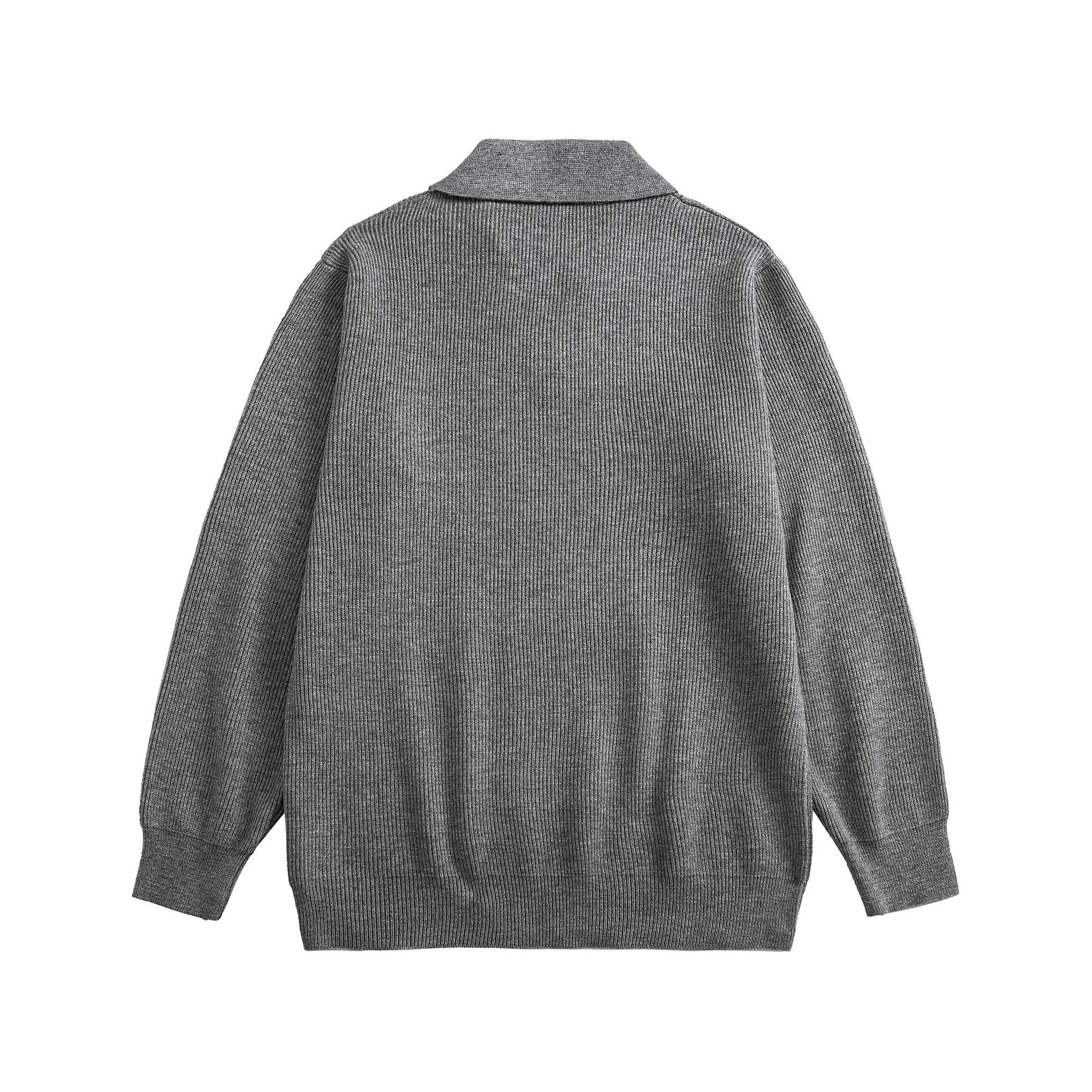 Solid Color Seagull Collar Pullover Sweater Loose Casual Knitwear — image 5
