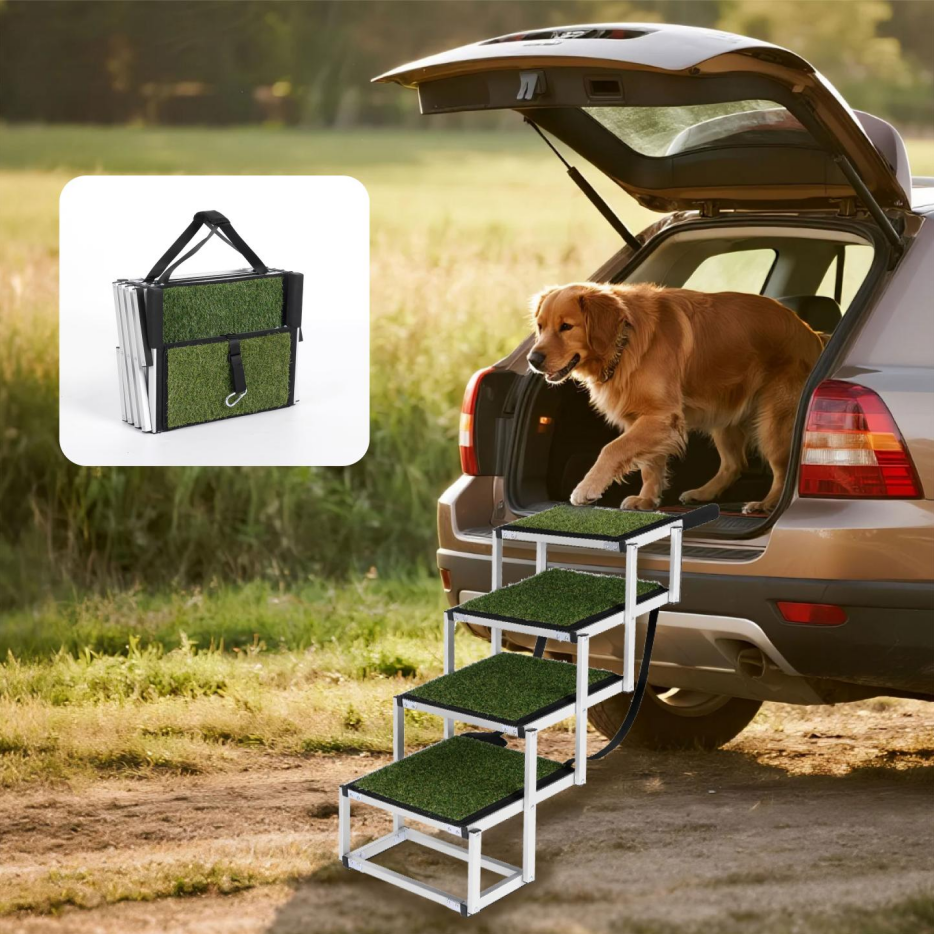Foldable Dog Ramp For Cars, SUVs, Trucks, Portable Pet Dog Stairs For Large Dogs With Non-Slip Surface & Reinforced Design, Lightweight Yet Sturdy Supports Up To 250lbs — imagen 1