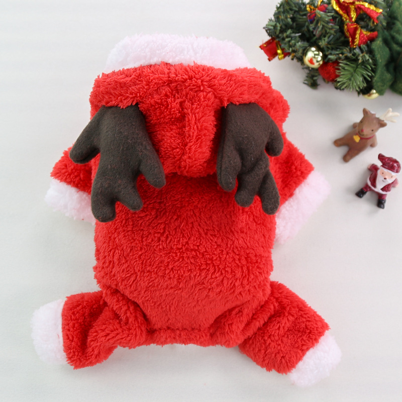 Small medium and large dogs Christmas pet supplies clothes teddy bears cotton coats — image 13