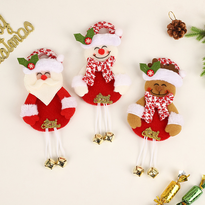 Christmas Pendant Accessories Cartoon Santa Claus Elk Pendant Christmas Tree Bell Backpack Mobile Phone Pendant — image 1