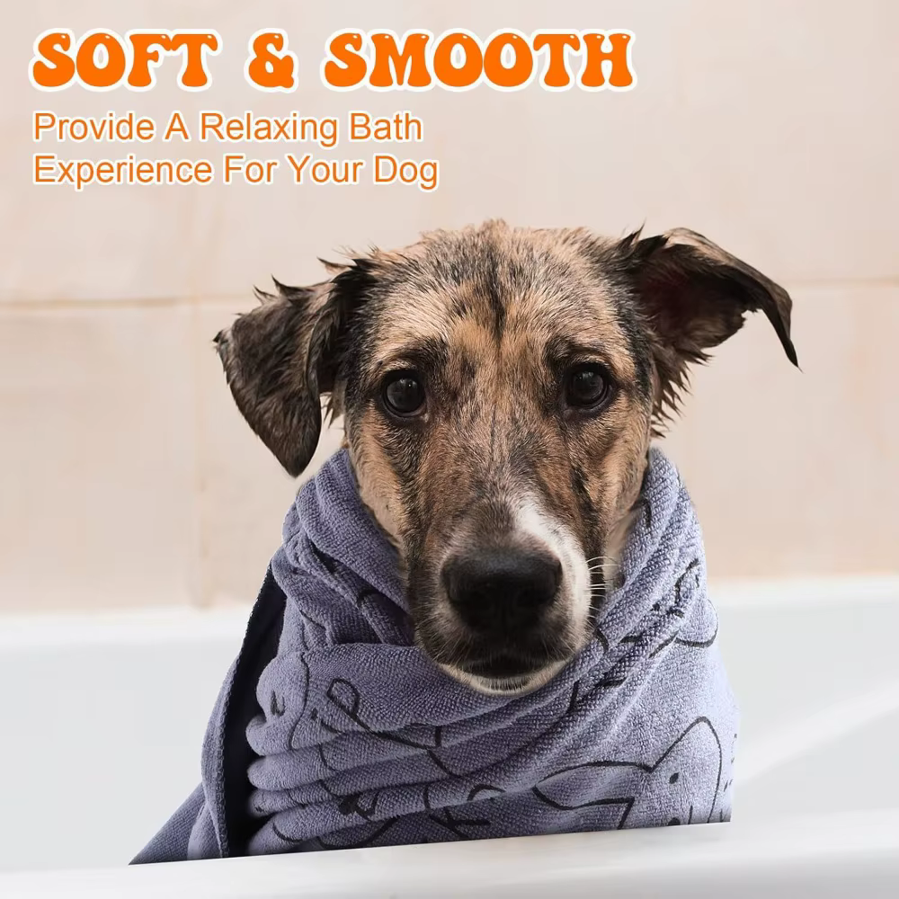 2Pcs Dog Drying Towels Bulk Pet Grooming Absorbent Microfiber Dog Bath Towels Quick Drying Puppy Bathing Towel — image 5