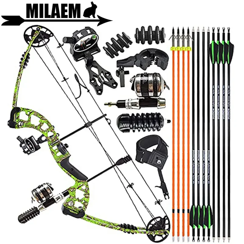 Arco Compuesto de Tiro con Arco M131 30-60lbs / Arco y Kit de Flechas de Carbono, Accesorios para Pesca con Arco, Caza y Tiro — imagen 1