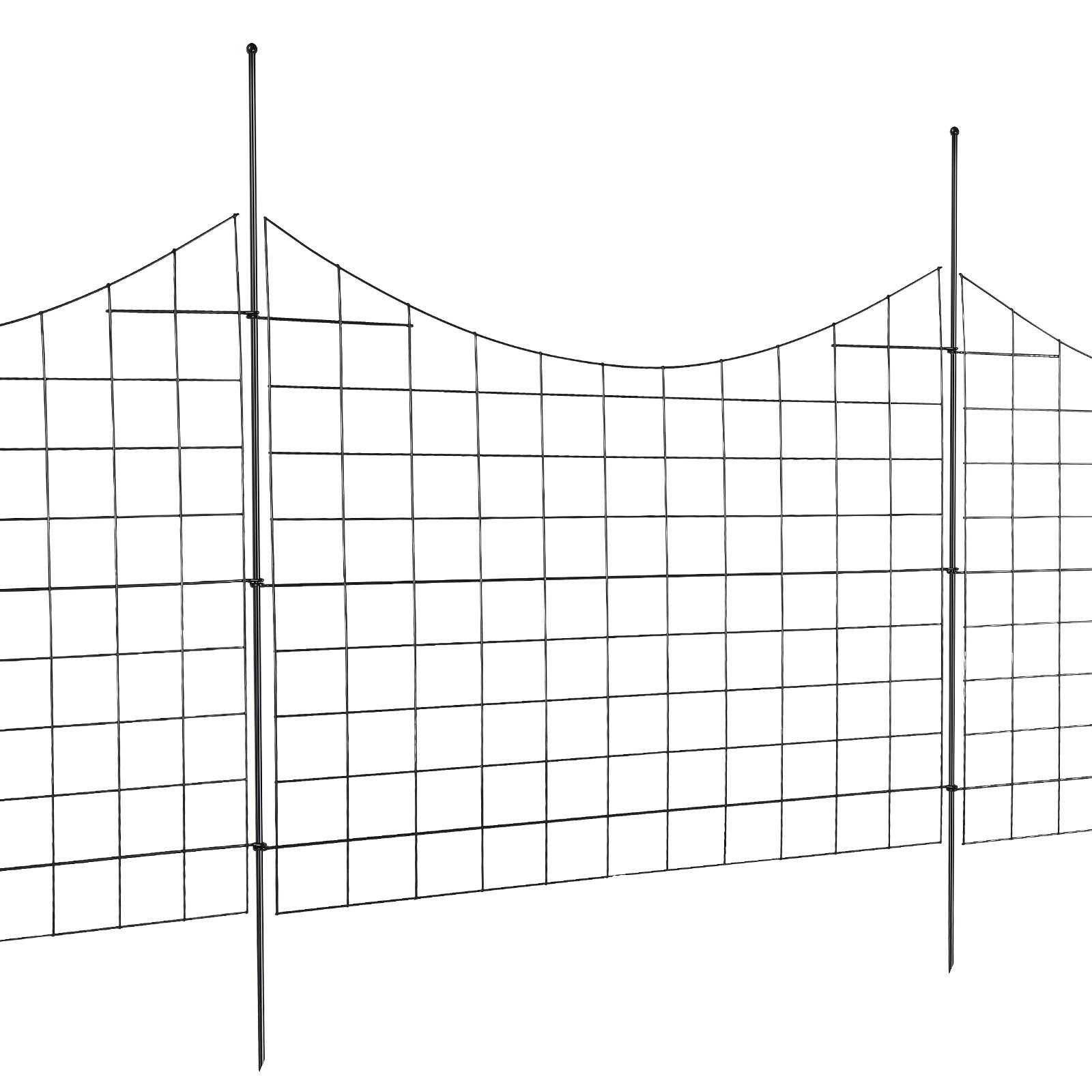 Valla de Jardín, 36.6" x 29.5" Barrera para Animales con Espinas Subterráneas, Decorativa y Resistente al Perro, 2.5 pulgadas de separación entre espigones, 5 unidades — imagen 3