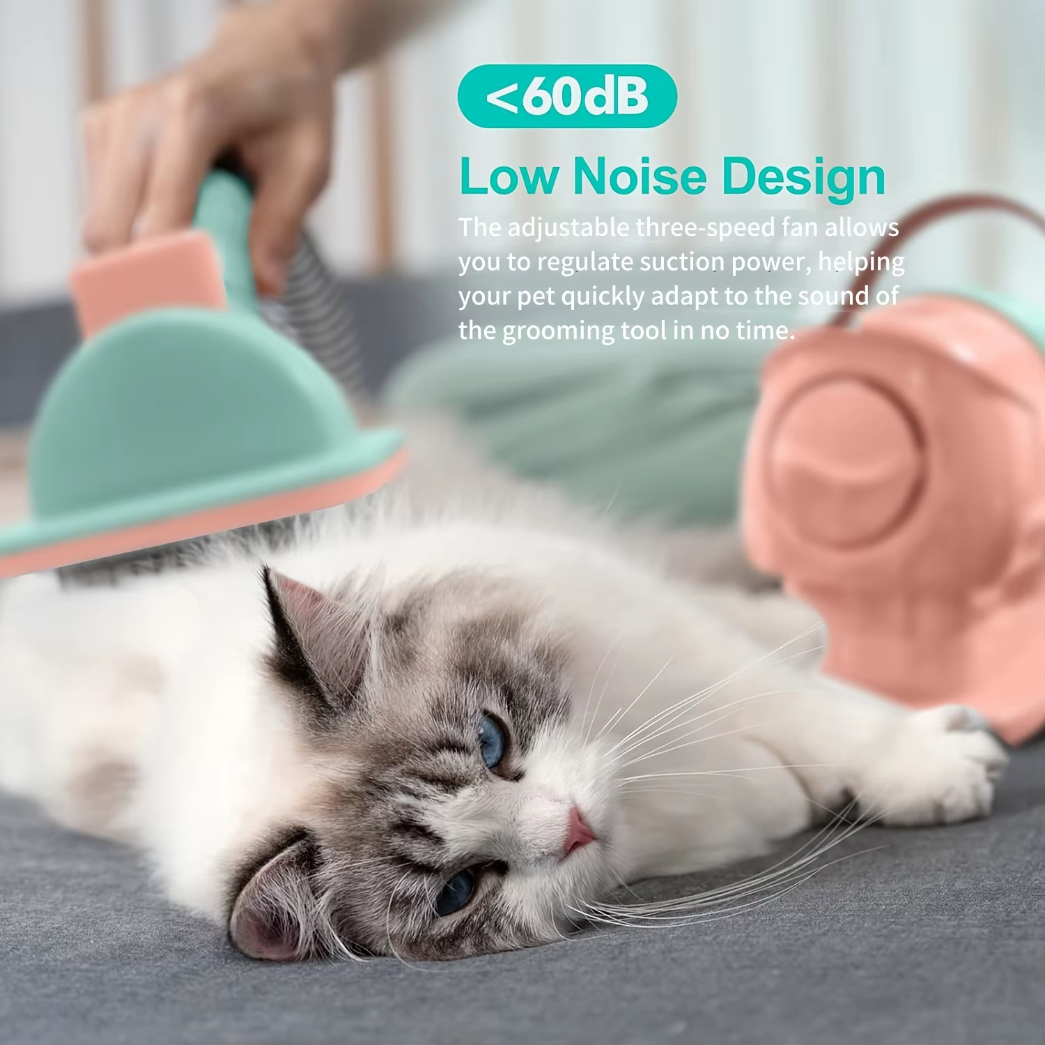 Pet Grooming Vacuum Kit: Powerful vacuum suction removes 99% of pet hair; includes a professional clipper; a versatile grooming tool suitable for dogs, cats, and other animals — image 3