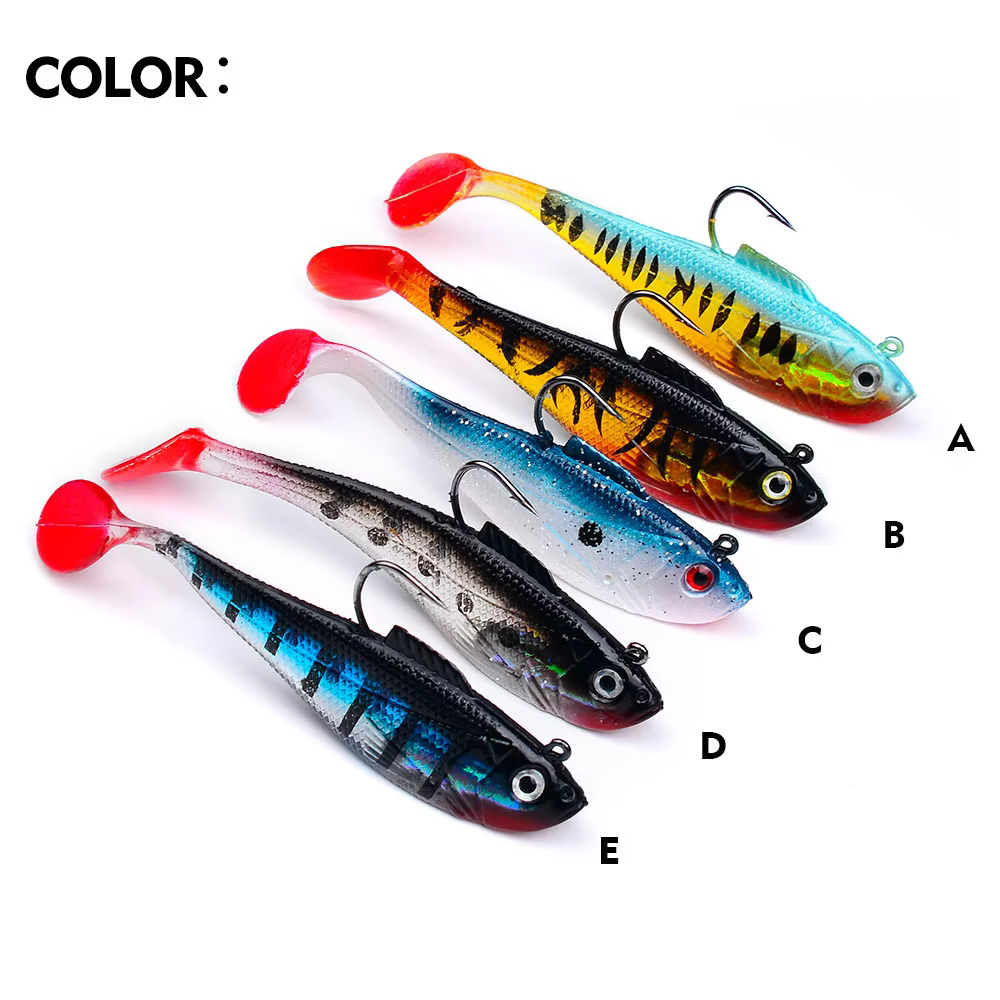 3Pcs Fishing Lure Jig Hook Silicone Soft Bait Set Swimbait 3.6g 9.5g 24.6g Artificial Rubber Baits for Pike Bass — imagen 4