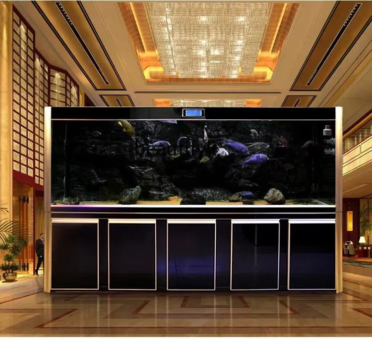 Smt03 new Large Ecological Fish Tank Aquarium Living Room Bottom Filter Change Water Super White Glass Dragon Fish Tank 1.5 Mss — image 2