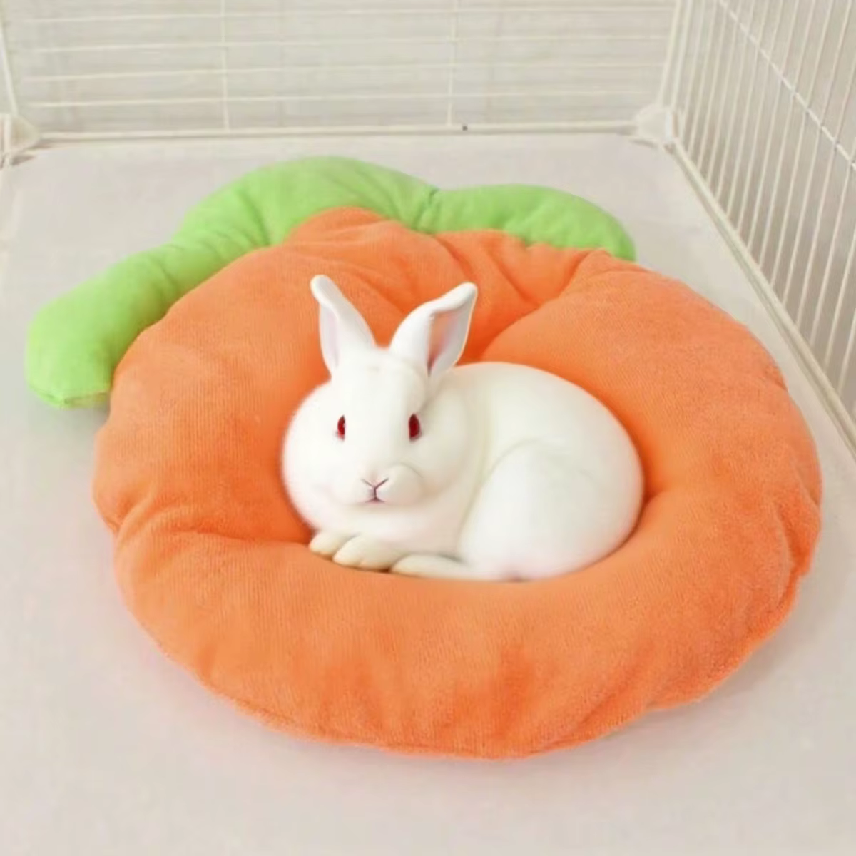 Cozy Carrot Shaped Small Animal Bed Cushion Mat All Season Warm Soft Nest Mat for Hamster Rabbit Guinea Pig Chinchilla Small Pet — image 6