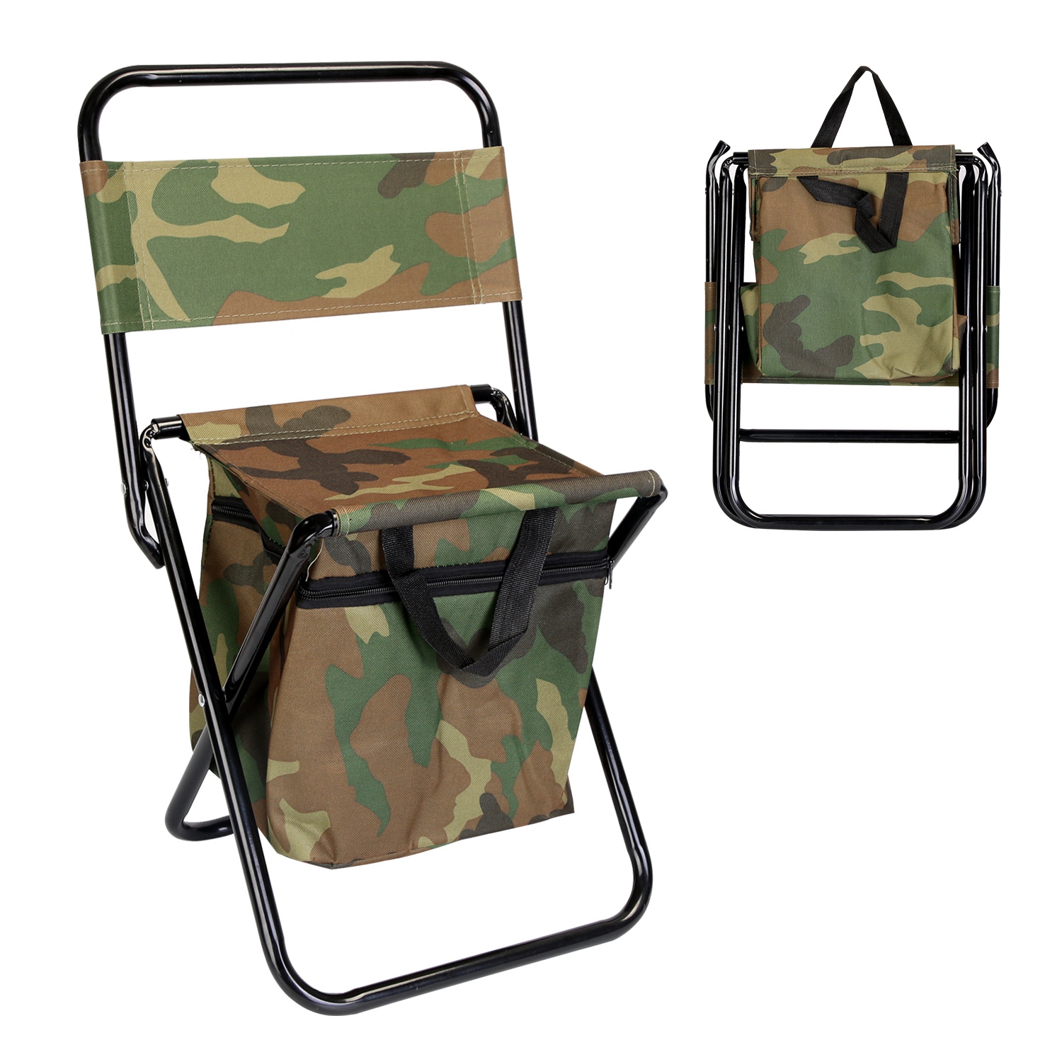 Silla de Pesca Plegable con Almohadón y Bolsa Portátil para Enfriamiento, Manija Ligera para Camping y Caza — imagen 7
