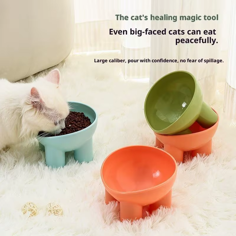 Elevated Cat Bowl With Stand - Durable Plastic Pet Food & Water Dish, Sleek Modern Neck-Friendly Feeding For Cats & Dogs — image 3