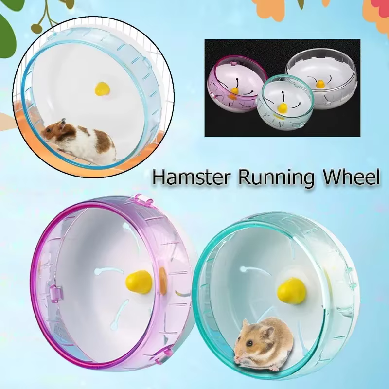 Hamster Wheel Running Disc Toy Sport Running Silent Transparent Small Pet Rotatory Jogging Wheel Toys Pet Hamster Cage Supplies — image 2