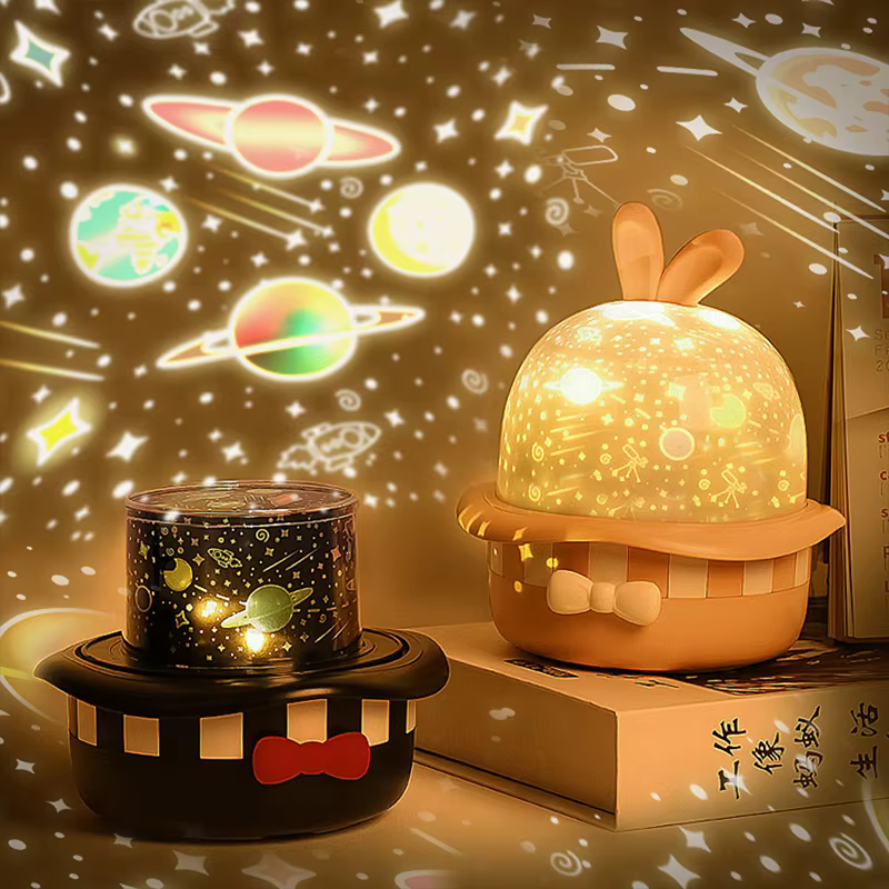 Magic Rabbit Starry Sky Projection Lamp Led Charging Rotating Night Light — image 1