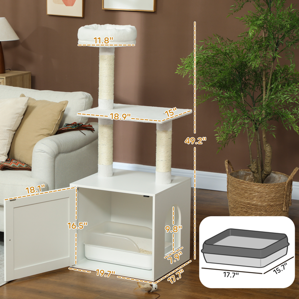 Gato Casa de Madera Árbol para Gatos Torre de Escalada — imagen 4