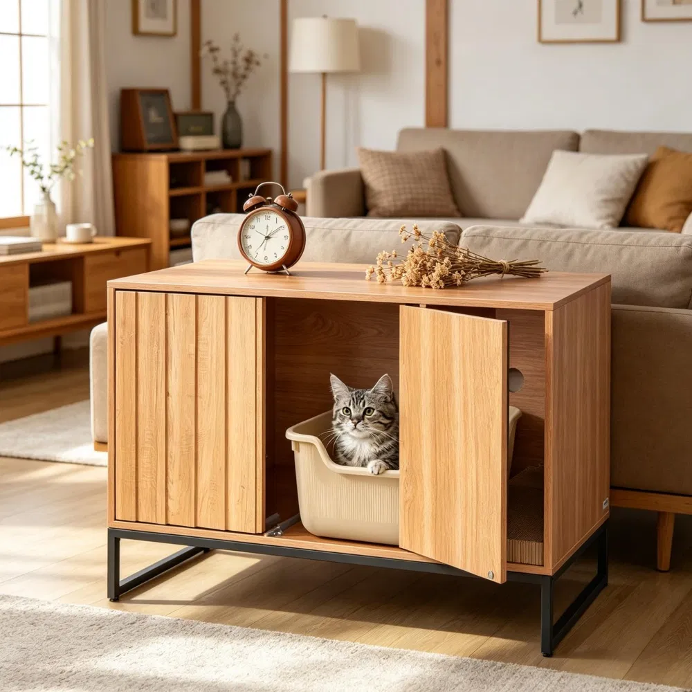 Wooden Cat Box Cabinet — image 5