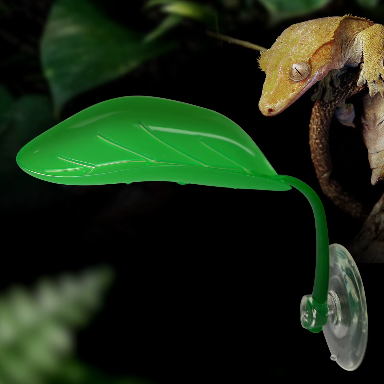 5pcs, simulated plant leaves with suction cups, suitable for geckos, chameleons, frogs to climb and inhabit — image 5