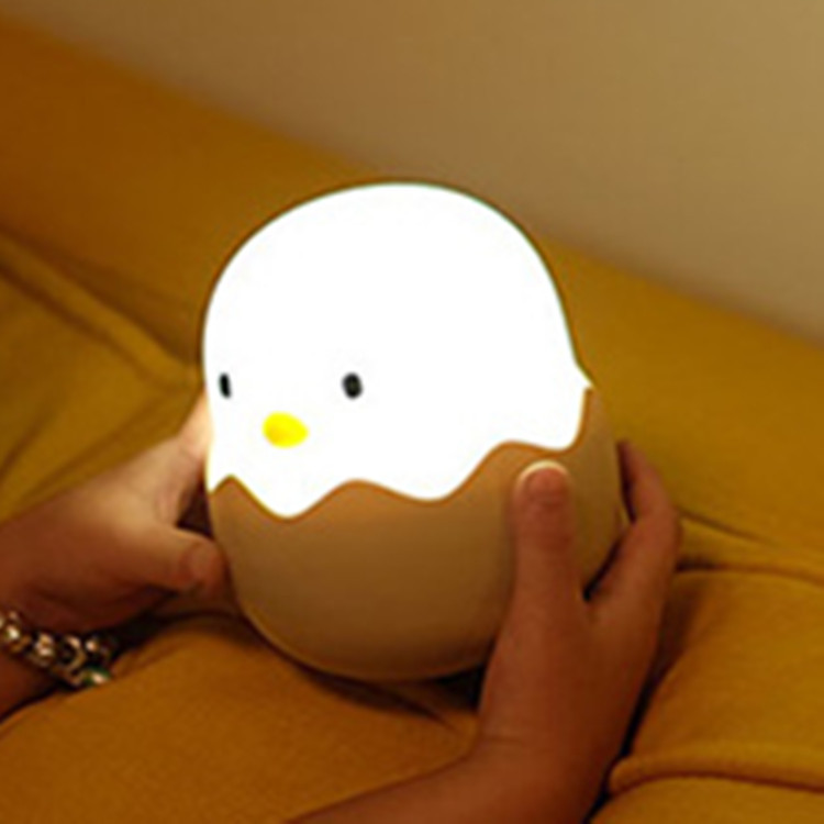 Eggshell Chicken Emotional Silicone Night Light LED Charging Intelligent Induction Children's Bedside Lamp Eggshell Small Table Lamp — image 2