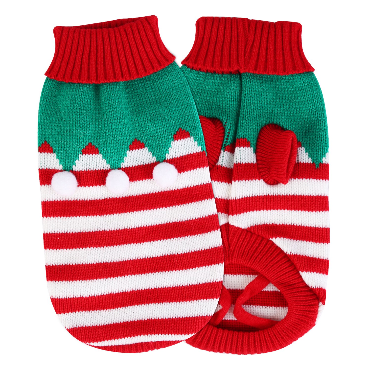 2 Patrones y 4 Tallas a Elegir - 1 Pieza de Suéter Navideño de Cuello Alto Para Mascotas, Ropa Navideña Para Perros y Gatos, Disfraz de Rayas con Muñeco de Nieve, Suéter de Invierno Para Gatitos y Cachorros Pequeños y Medianos — imagen 13