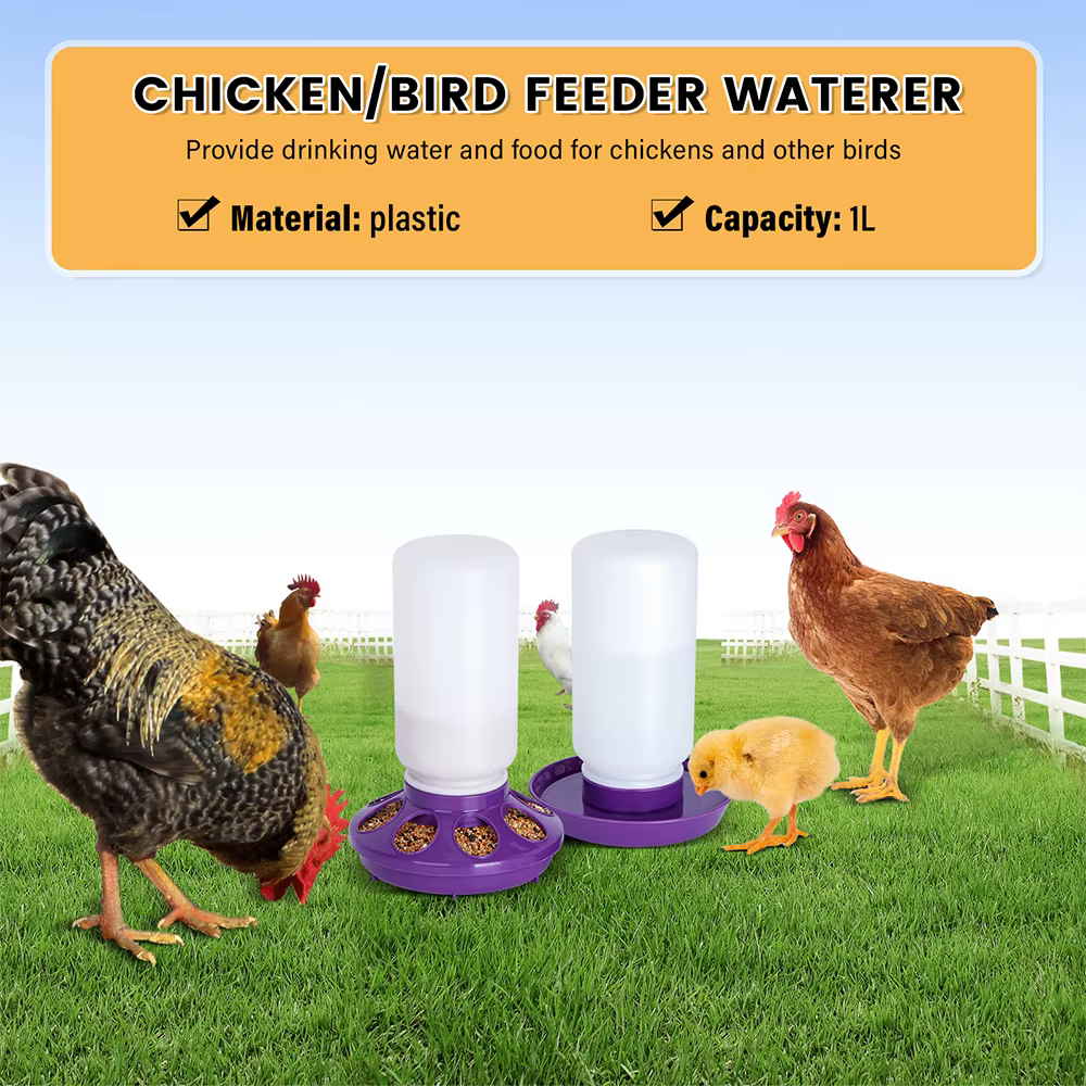 Chicken Feeder Bucket Water Fountain Automatic Chick Drinker Bucket Drinking Quail Drinking Bird Equipment Waterer Raise Tool — image 6