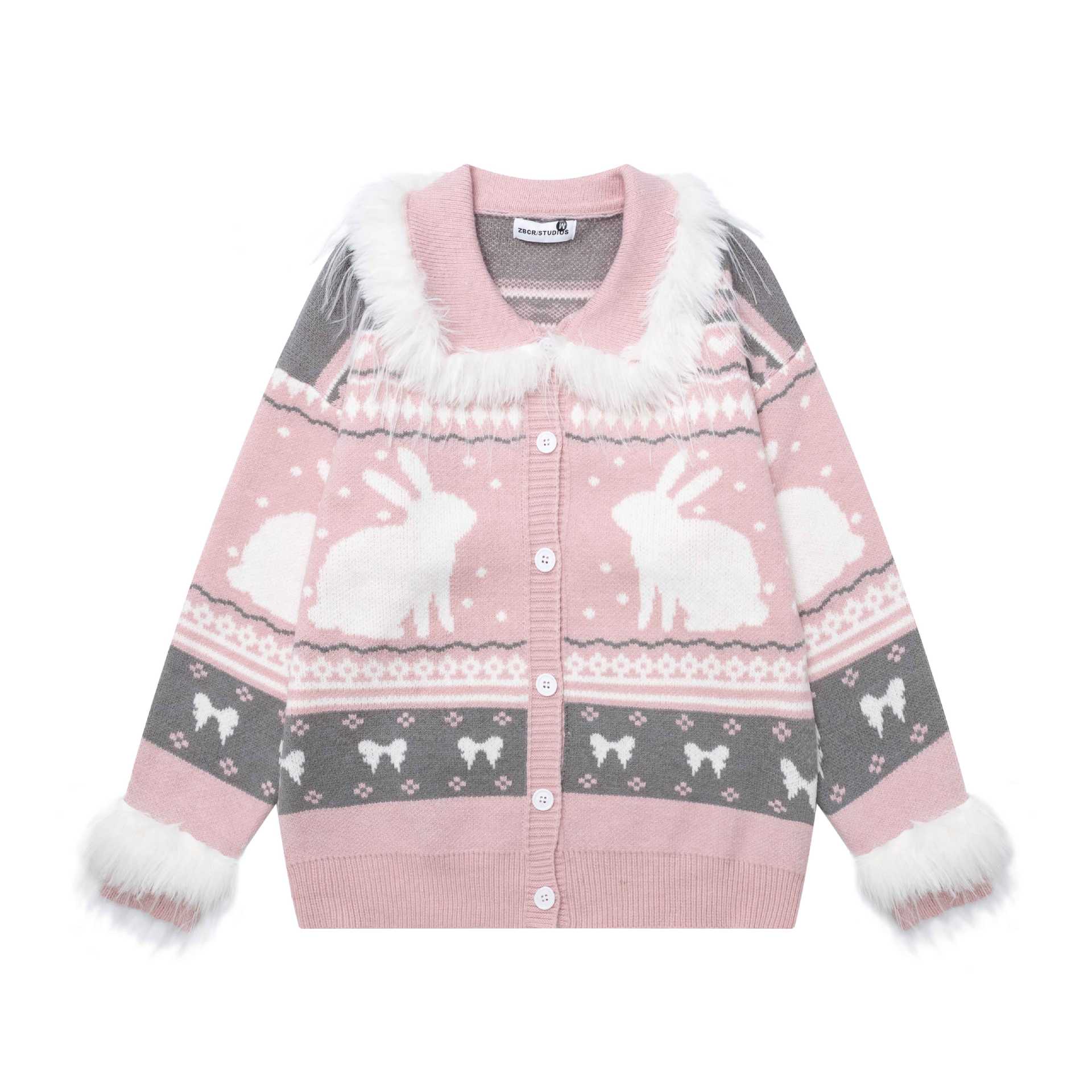 Plush collar rabbit coat — image 4