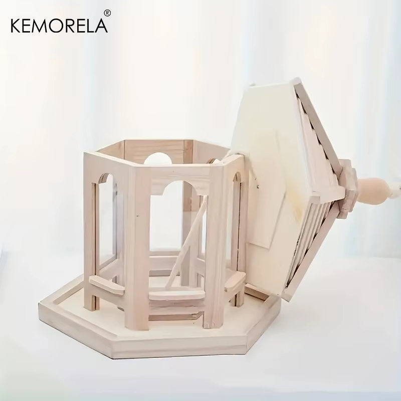 Casa de Comida para Pájaros en Madera Técnica KEMORELA 1PC - Decoración Exterior para Jardín con Sistema de Agua y Caja para Mascotas — imagen 5