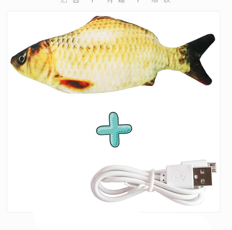 Cat USB Charger Toy Fish Interactive Electric floppy Fish Cat toy Realistic Pet Cats Chew Bite Toys Pet Supplies Cats dog toy — image 9