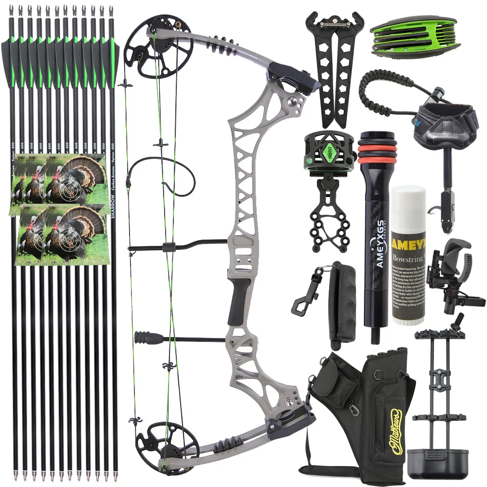 Kit de Arco Compuesto y Flechas 30-70lbs, Arco para Diestros, Aleación de Magnesio de Alta Resistencia, Reducción de Tensión 80%, Accesorios para Caza, Tiro, Entrenamiento y Práctica — imagen 1