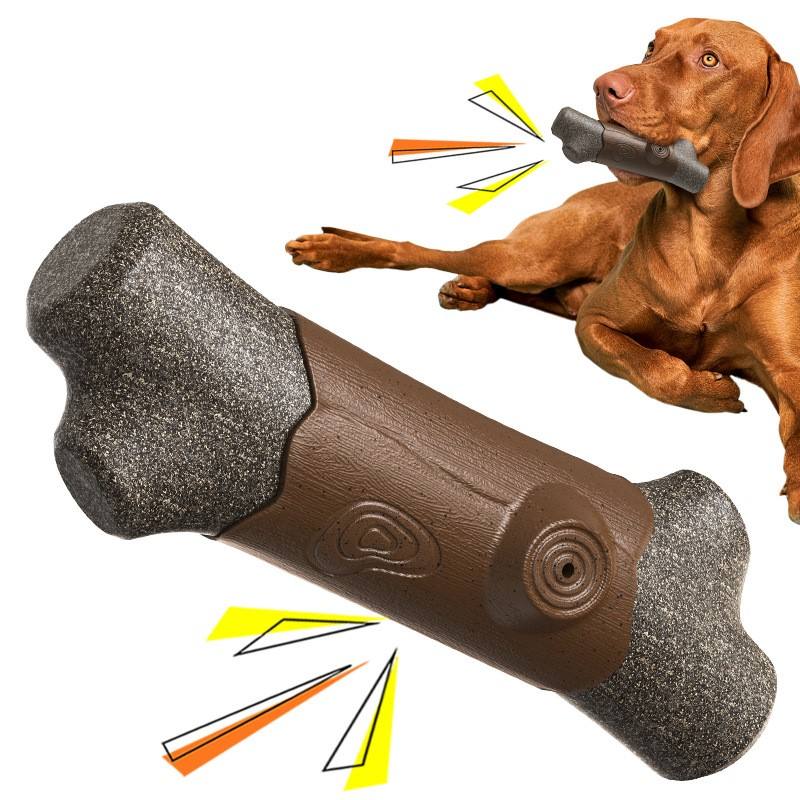 Palo de juguete para perros resistentes a mordeduras con sonido de rallar árbol grande — imagen 4