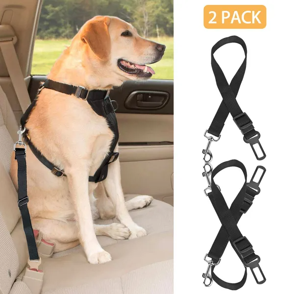 2Pcs Pet Dog Seat Belt Leash Adjustable Pet Dog Cat Safety Leads Harness — image 1