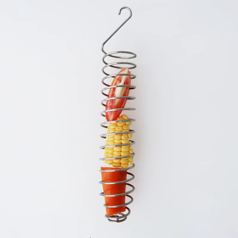 Comida para Pájaros Jaula - Cesta de Frutas y Juguetes en Acero Inoxidable — imagen 3