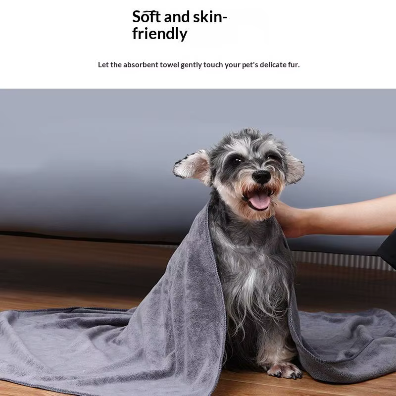 Pet Bath Towel Microfiber Embroidered Super Soft Absorbent Towel For Dogs Cat Grooming Supplies Cleaning Tool — image 2