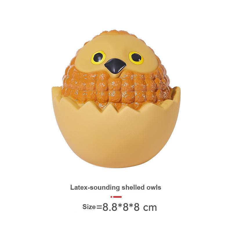 Latex shell breaking owl interactive puzzle grinding sound dog toy — image 2