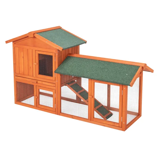 61" Wooden Chicken Coop Hen House Rabbit Wood Hutch Poultry Cage Habitat (SAME AS 39333036) — imagen 1