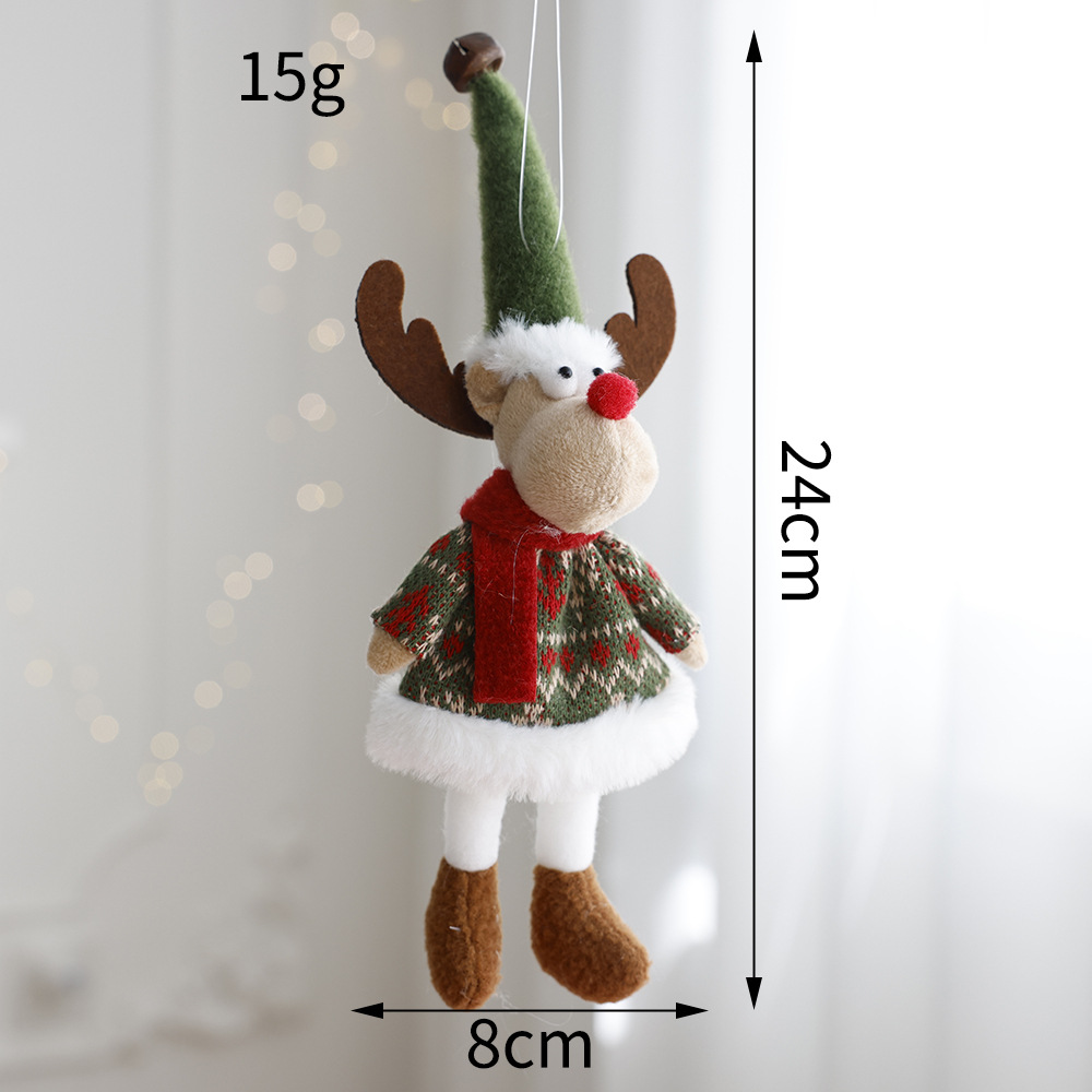 Christmas Decoration Fabric Doll Small Doll Pendant Plush Elk Santa Claus Snowman Christmas Tree Decoration — image 6