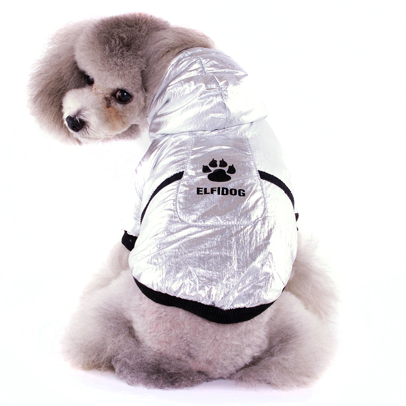 Sport Sliver Pet Dog Jacket Clothing Warm Cool Fashion Puppy Winter Cotton Padded Down Coat Wear — image 2