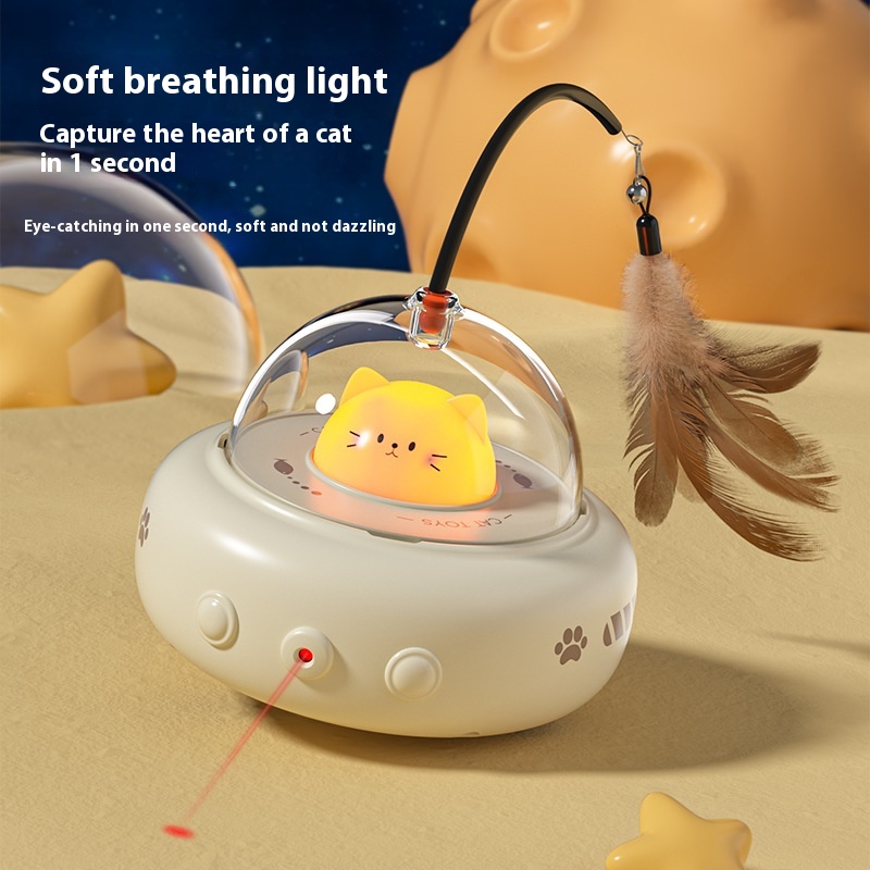 Juguete Inteligente de Teaser para Gatos Electrico UFO Teaser Stick con Timbre para Entrenamiento Juguetes Interactivos para Gatos Suministros para Mascotas Productos para Mascotas — imagen 7