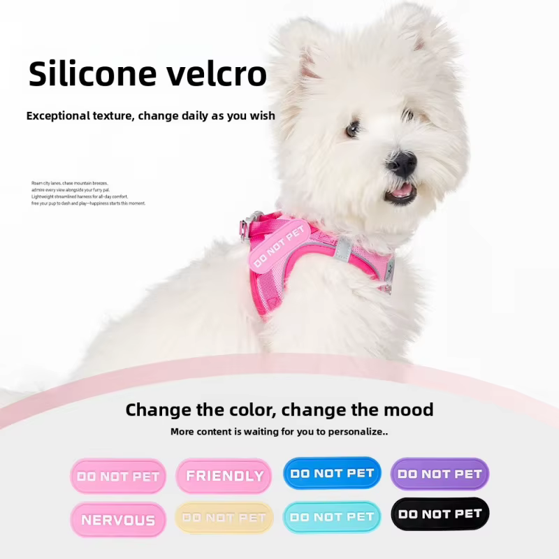 Dog Harness with Mood Patches–Reflective No-Pull Vest, Breathable Air Mesh for Small Dogs Adjustable Soft Padded Walking Lead — image 3