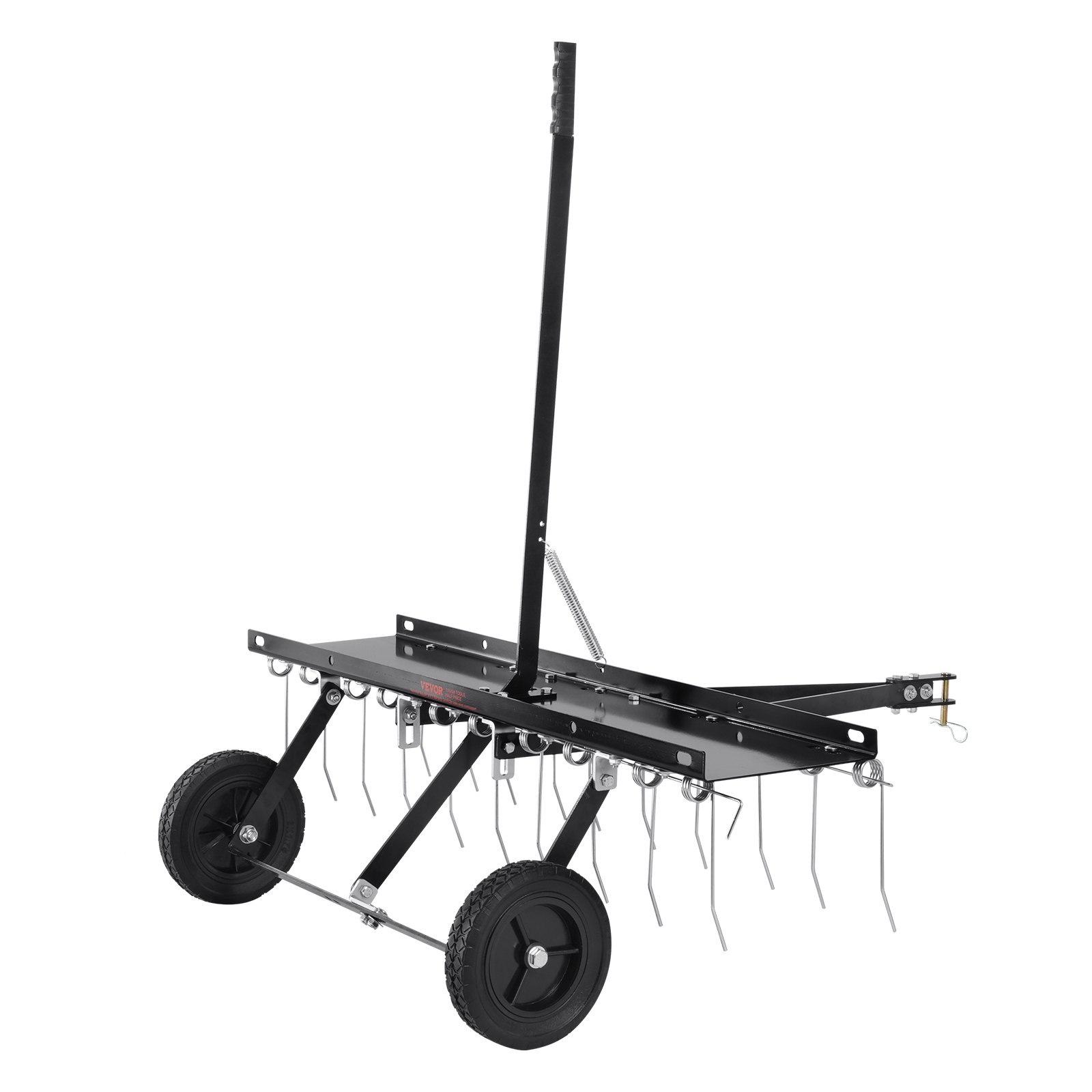 Desechador de Hierba Trasero para Remolque, 40 pulgadas con 20 ganchos de acero espringal, Raspador de Césped para ATV o Cortacésped, Desechador de Hierba con Manija de Elevación para Jardín y Granja — imagen 2