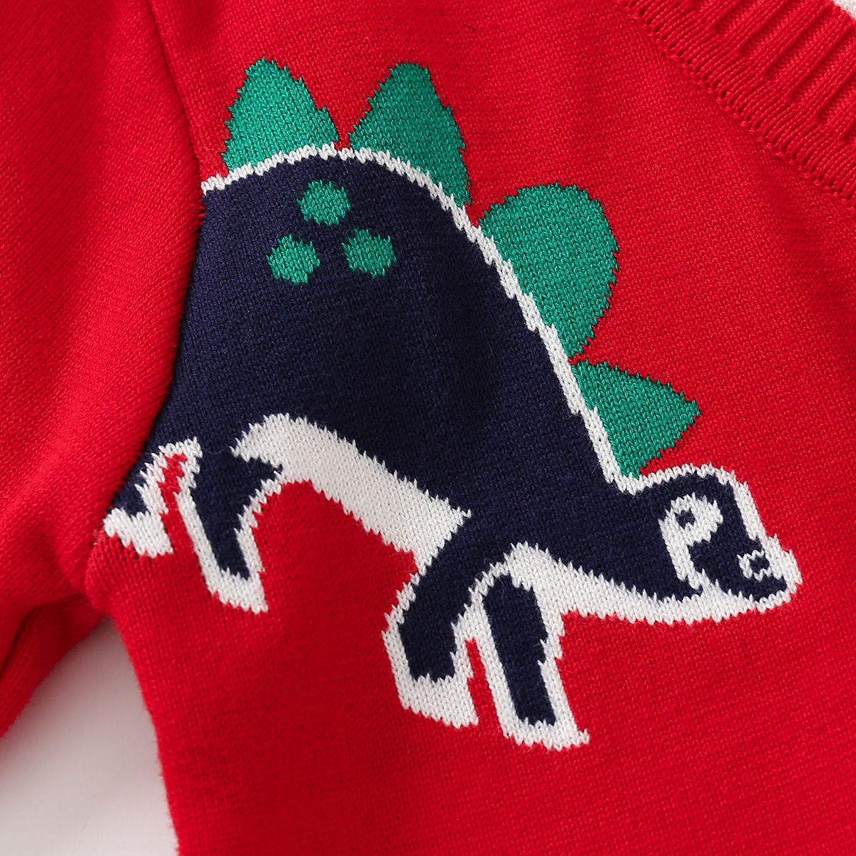 Boys' Knit Cardigan Dinosaur Pattern Sweater, Casual Top for Kids — image 5