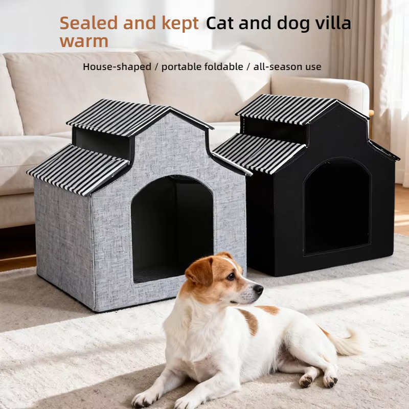 New Oxford Cloth Cat House Four Seasons Universal Warm Cat Nest Folding Storage Portable Cat Villa Cat Delivery Room — image 1
