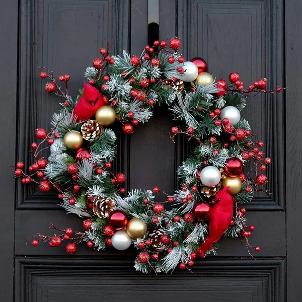 12 Pzas Pájaros Cardenales Rojos con Clip, Decoración para Árbol de Navidad, Pájaros Rojos Artificiales con Plumas para Coronas y Adornos — imagen 4