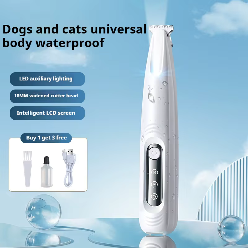Upgrade Dog Paw Trimmer with LED Light Waterproof Portable Pet Hair Trimmer with Display Dog Clippers Grooming 18mm Widen Blade — image 4