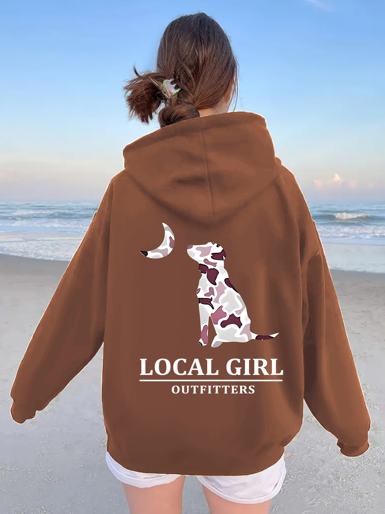 Camouflage puppy moon print hoodie — image 11