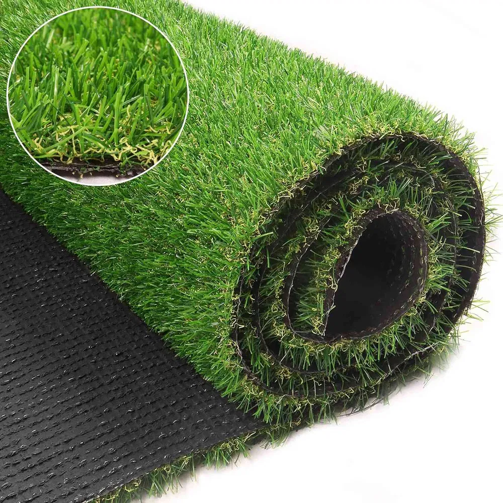 Manta de césped artificial 6,5m x 4,57m con agujeros de drenaje. Céspedo sintético con base de goma, económico y ideal para áreas de mascotas interior y exterior, jardín, patio y balcón — imagen 5