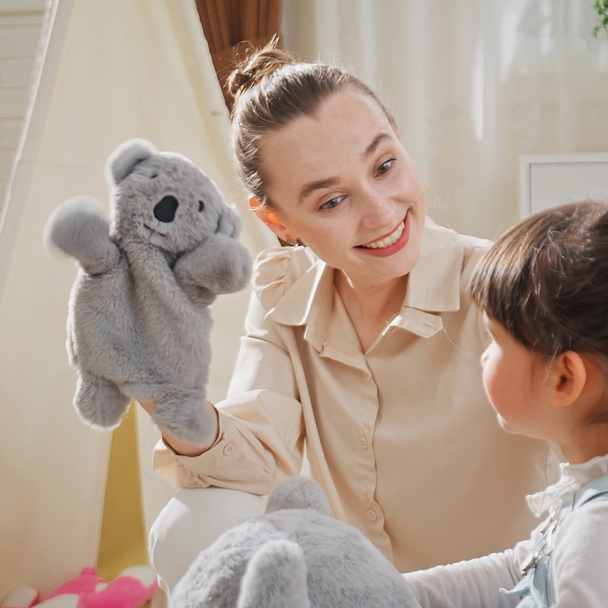 Caballo de Roca para Niños con Sonidos Realistas, Forma de Koala con Movimiento Suave para Bebés de 18 a 36 Meses, Gris — imagen 2