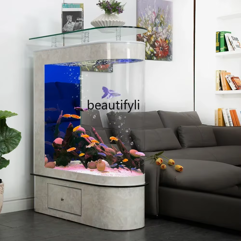 Tanque de Acuario en forma de U para Salón con Partición Grande — imagen 4
