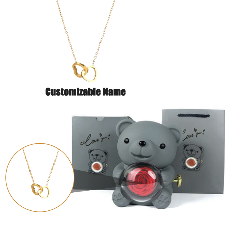 Caja de Regalo con Oso Teddy y Collar Personalizado para Mujer, Madre o Esposa — imagen 15