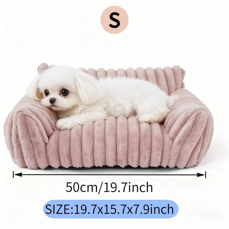 Cama Sofá para Gatos Adorables - Colchones de Pelo Suave con Forro Limpiable y Removible, Cunas de Gatos Fofos para Hogares Modernos — imagen 7